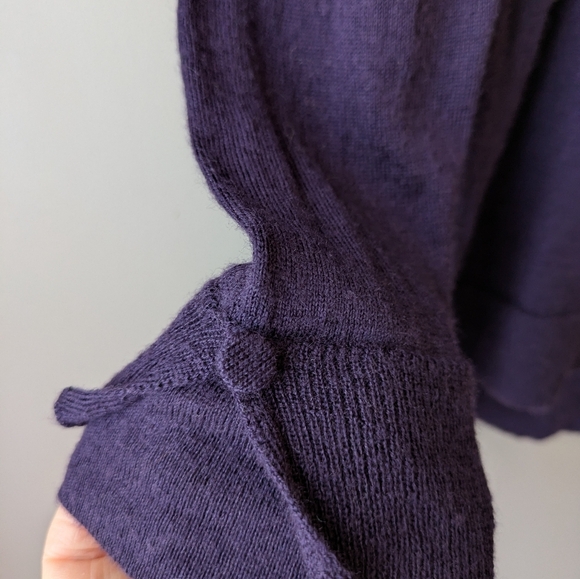 J. Jill xs Purple 100% Merino Wool light weight sweater - Picture 5 of 10
